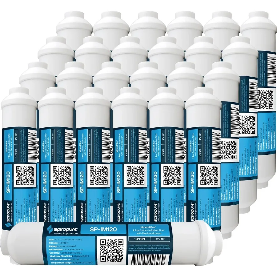 

Встроенный фильтр для щелочной воды с углем MineralPlus Remineralization Filter 1/4 FNPT 2x10 для систем RO Холодильники Синий 25 Па