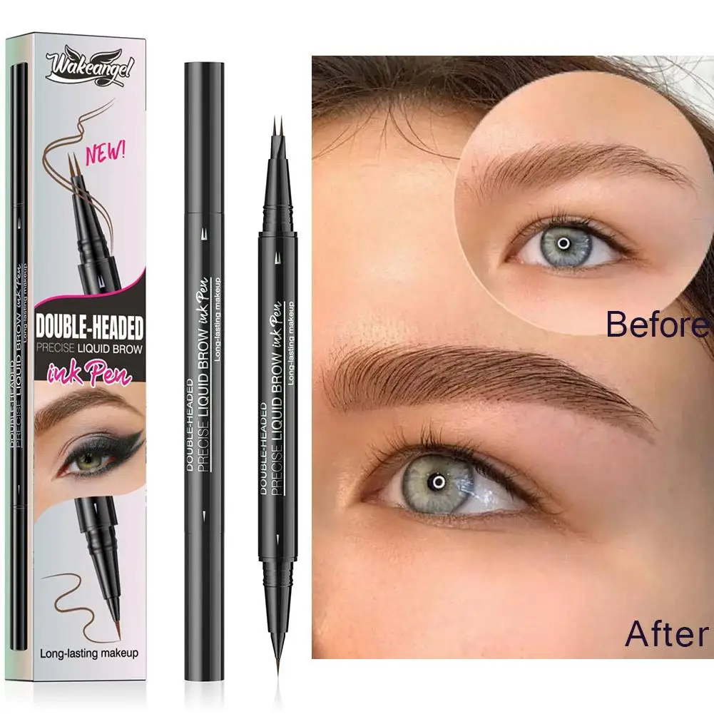 جديد ويك أنجل مقاوم للماء وغير ملطخ 2 قلم رصاص ثنائي برأسين مقاوم للعرق بشكل طبيعي، سائل فرعي Disti E4L6