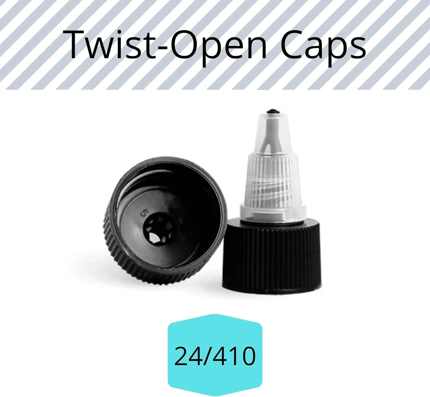 12Pcs Squeeze Bottle Cap Black Natural Twist Replacement Caps Twist Top for 24/410 Squeeze Bottles Glue Bottles Dispensing Caps