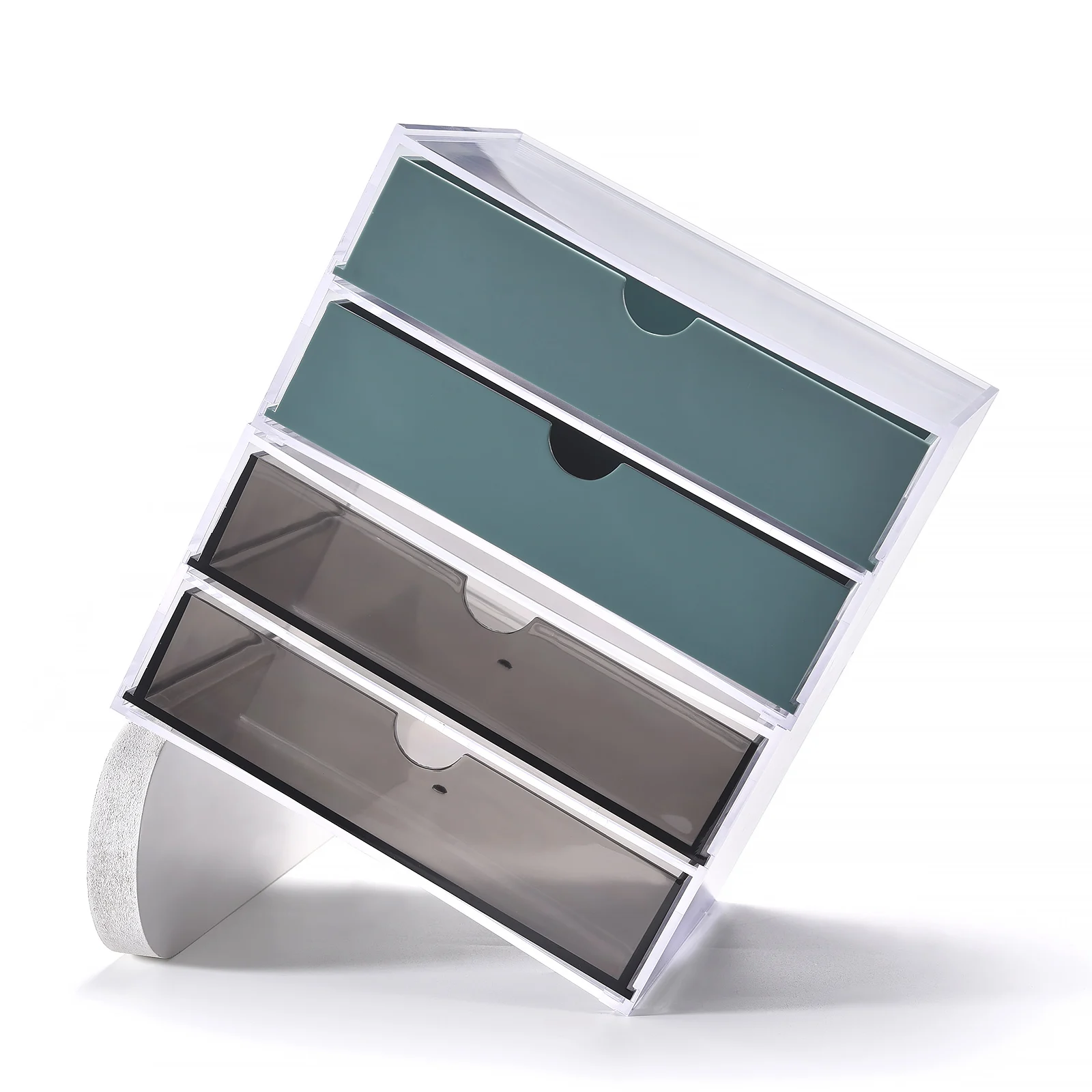 

Acrylic Nail Polish Storage Box 4 Colors Double Layer Drawer Pull Out Design High Capacity Organizer Nail Salons Desktops