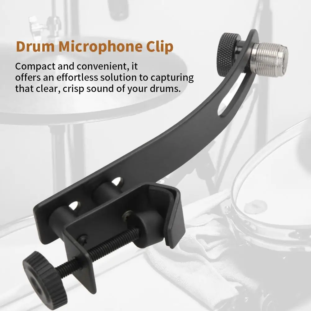 Adjustable Clip On Drum Rim Shockproof Mount Microphone Mic Clamp Stand Holder Drum Microphone Clip Adjustable Mounting Holder