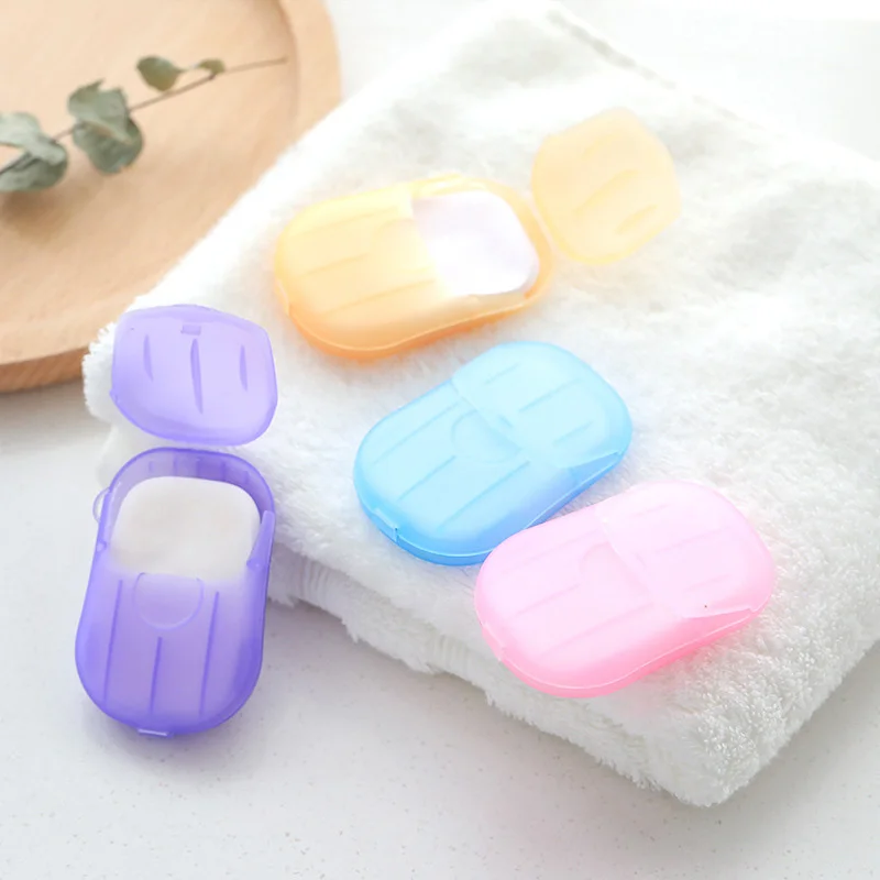 Outdoor Paper Soap Convenient Health 20 Sheets Camping Portable Hand Face Bath Travel Slide Sheets Foaming Box