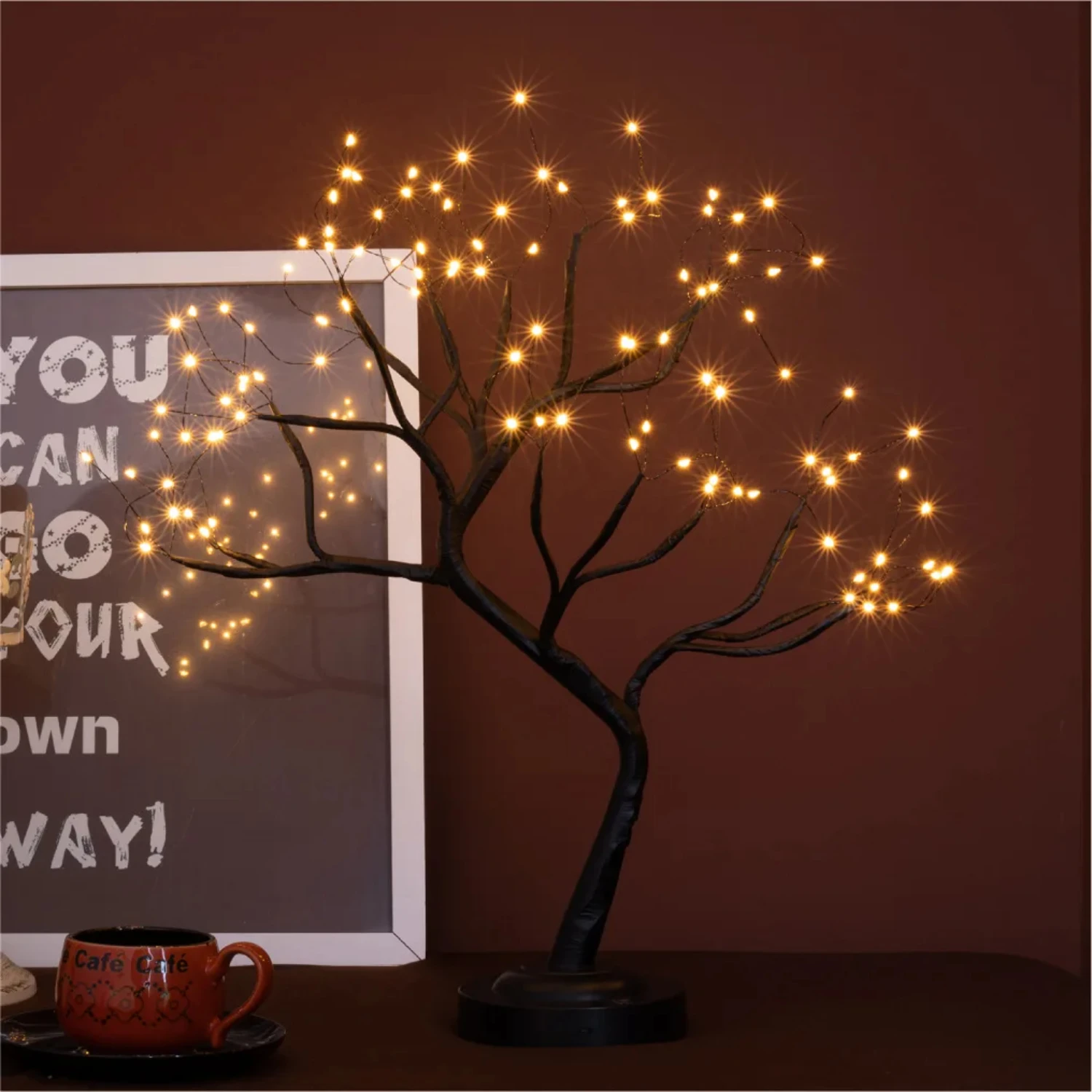 LED Tree Night Light 108LEDs Touch Switch Fairy Brich Night Lamp Table Lamp For  Bedroom Wedding Party Christmas Decoration Sign