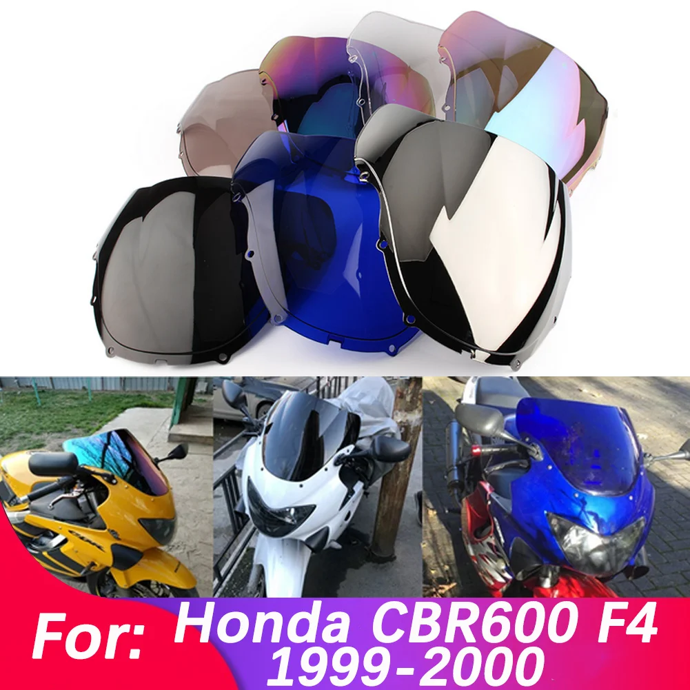 Parabrisas de doble burbuja para motocicleta, Deflector de carenado, accesorios para Honda CBR600, CBR 600, F4, 1999-2000