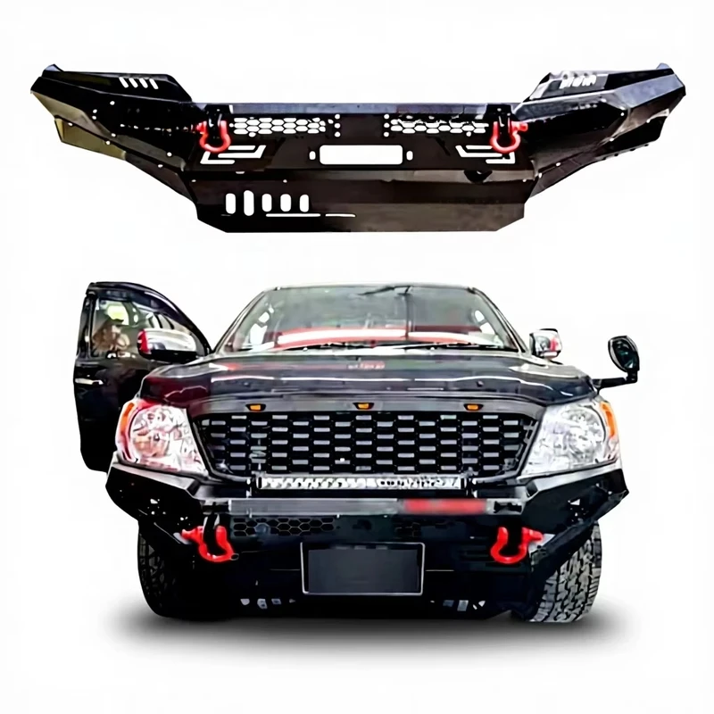 

Стальной бампер для Hilux Vigo 2005-2011 с LED-подсветкой и кронштейном для лебедки, передний бампер для автомобиля