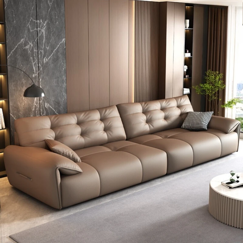 

Designer Brown Living Room Sofas Classic Leather Soft Lounge Lazy Sofa Cheap Luxury Modern Couch Wohnzimmer Furniture For Home