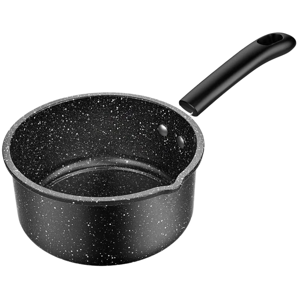 Iron-Based Milk Pot with Non-stick Stone Coating and Heat-Resistant Glass Lid for Everyday Kitchen For Cooking
