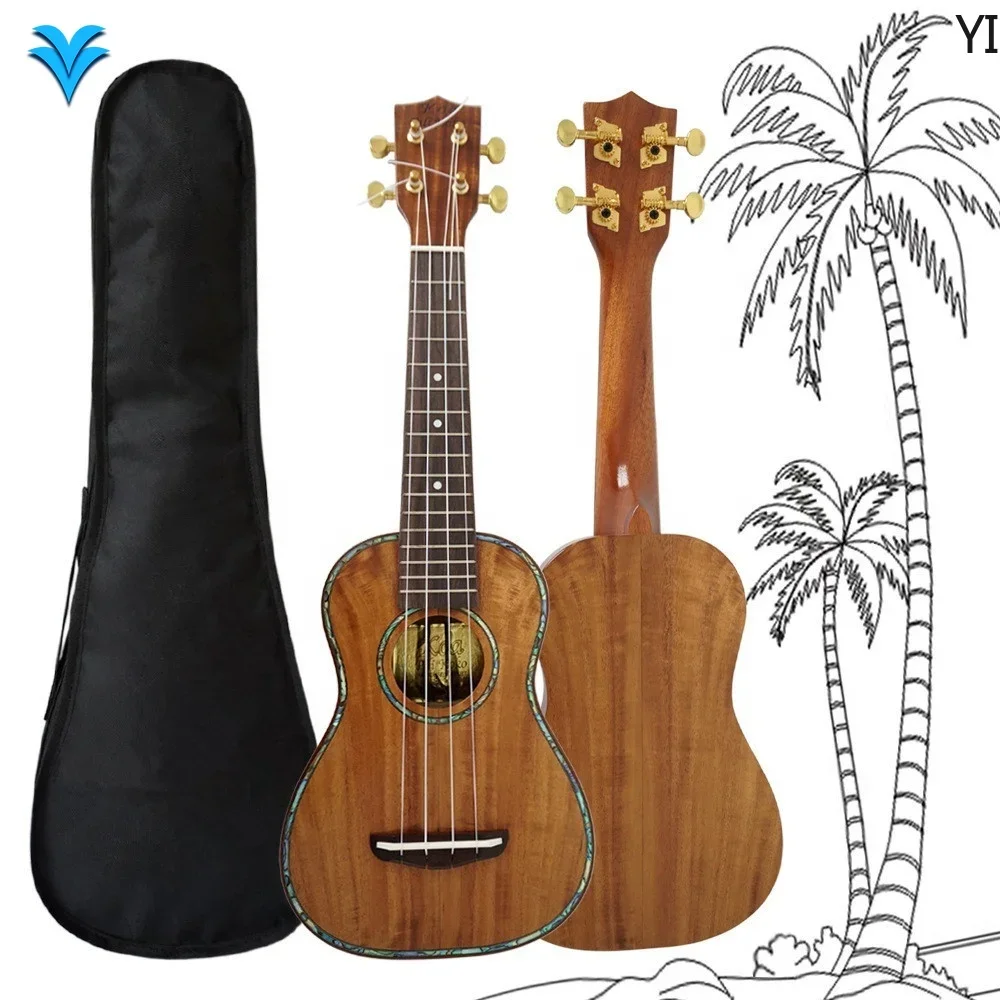 High Quality Top Solid KOA 21 Inch Ukulele Hawaii 4 Strings For Adult Acoustic Instrument