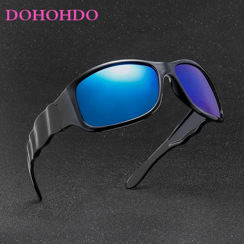 

New Polarized Driving Sun Glasses Men Women Big Size Steampunk Retro Sunglasses Wave Square Frame Vintage Protection 100% UV400