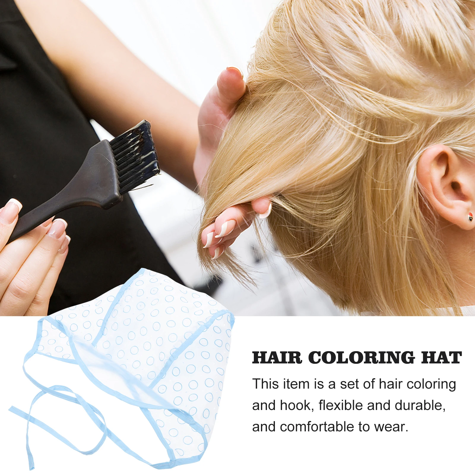 

3 set Hair Dyeing Caps With Hooks Hair Coloring Hats For Salon Home Use Easy Highlight Dyeing Tool Professional Style Dye Cap