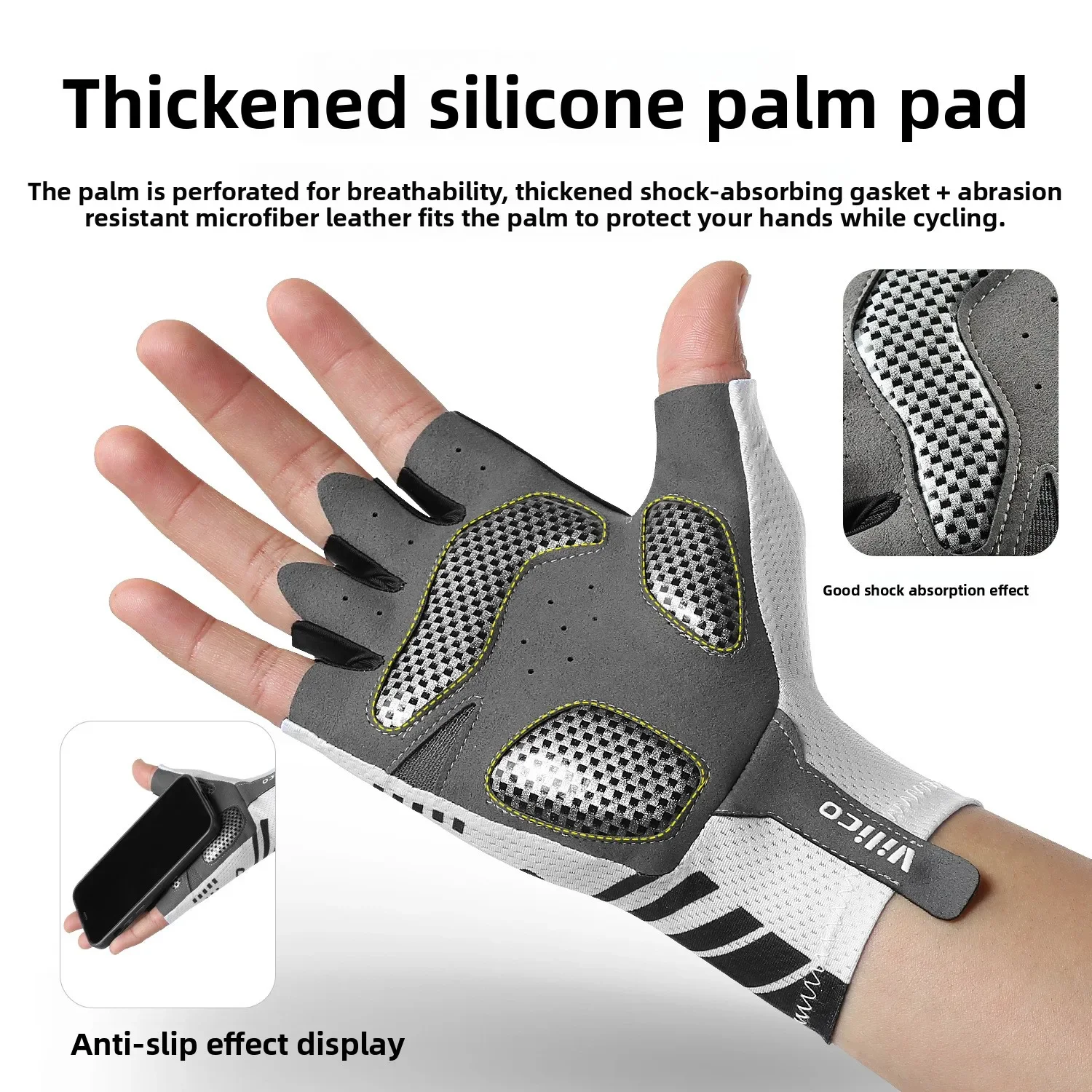 Men Summer Half Finger Touchscreen Sports Gloves Breathable Anti Slip Outdoor Cycling Fishing Motorcycle UV Protection