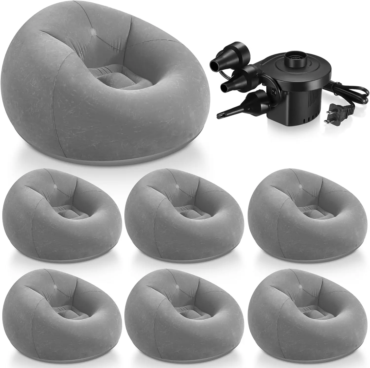 

6 Pcs Bean Bag Chairs For Adults Inflatable Chairs With Electric Air Pump,Blow Up Couch Folding Portable Inflatable Couch Lazy