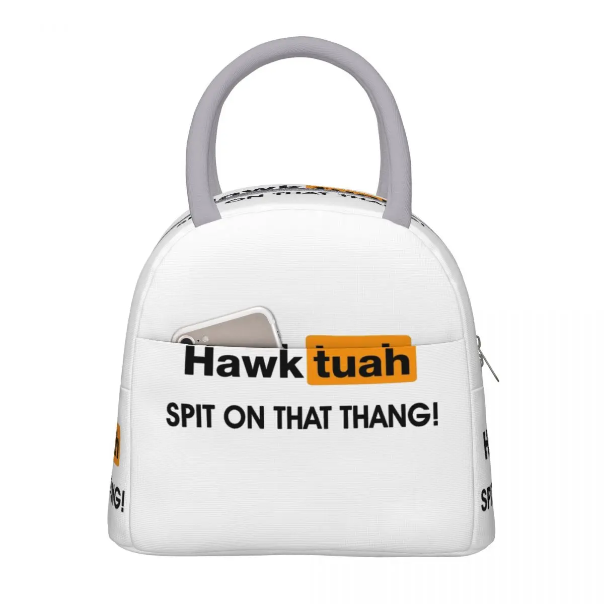 Humor Hawk Tuah Meme Insulated Lunch Bag for Men Women Fun Spit On That Thang Storage Food Box Portable Cooler Lunch Boxes