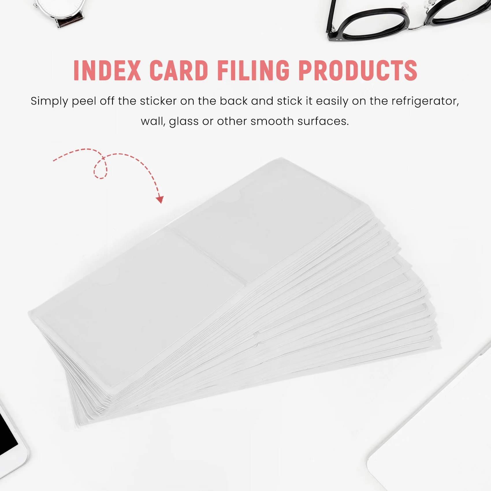 60 Pack 3.5 X 4.7 Inches Self-Adhesive Label Holder Card Pockets Label Holder Clear Plastic Library Card Holder