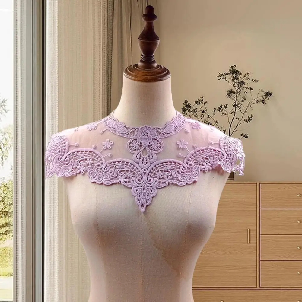 เครื่องประดับแฟชั่นแบบทำมือลายลูกไม้สุดหรูคอเสื้อปลอมปักลายดอกไม้ดีไซน์โปร่งลายเสื้อผ้ามีสไตล์