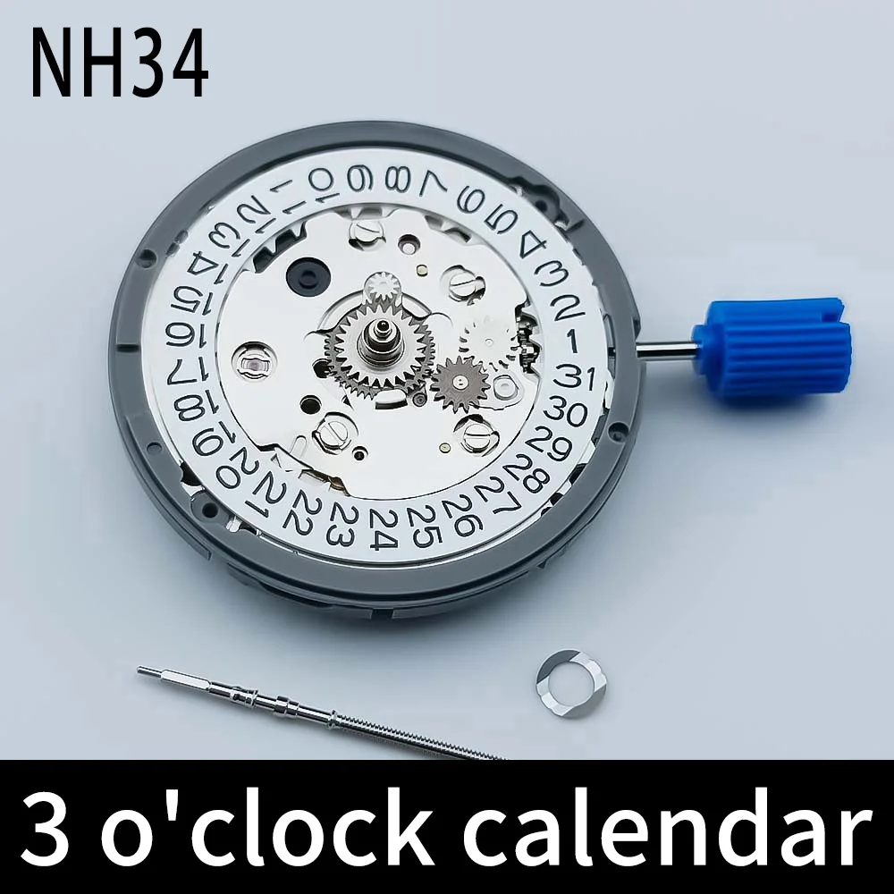 

Real GMT-NH34-Uhrwerk, множество Mechanisches Mod-Uhrwerk с 24 часами, NH34A, 24 часа GMT-Zeiger, Datum Bei 3:00 Uhr