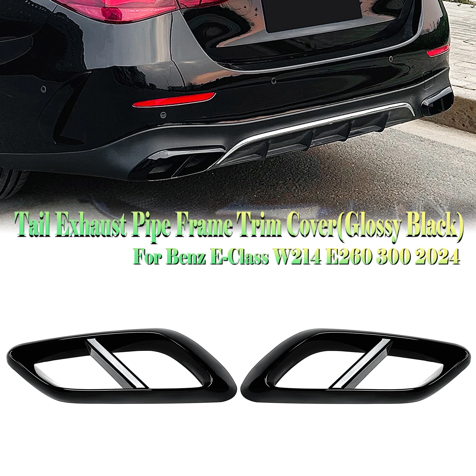 

For Mercedes Benz E Class W214 E260 E300 AMG 2024-up Rear Exhaust Muffler Tip Pipe Cover Frame Trim