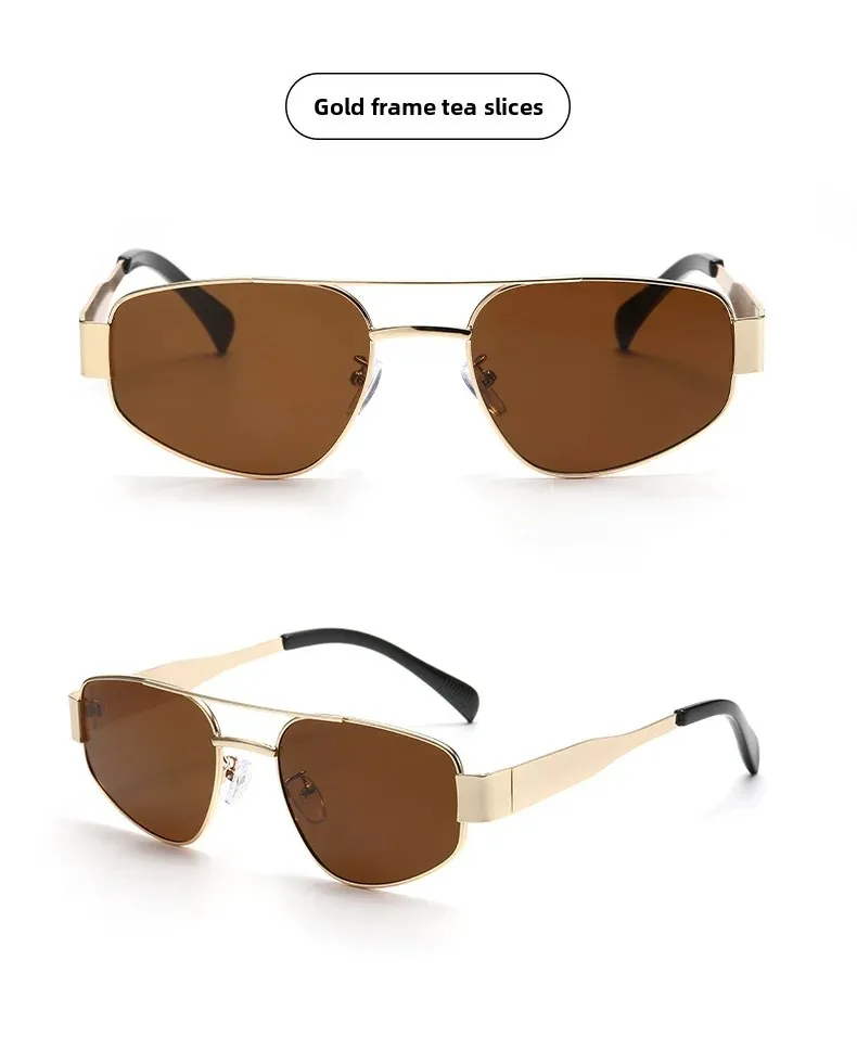 Pilotensonnenbrille Damen Sonnenbrille Metallrahmen Doppelte Brücke Herren Fahrbrille Brillen Mode Brillen 2025, Trend UV-Schutz – Detail 12
