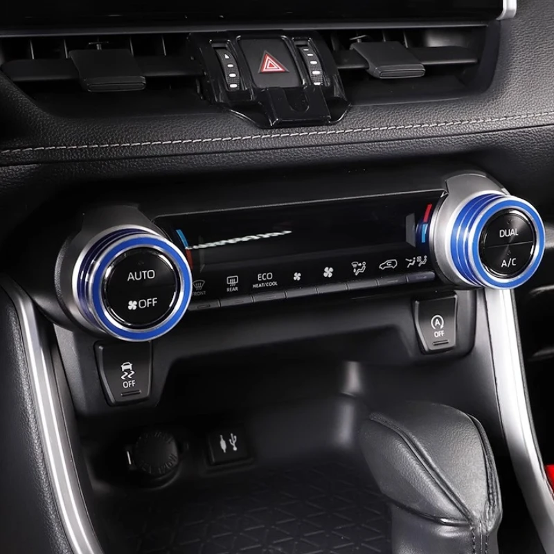 For Toyota RAV4 WILDLANDER 2023 Car Air Conditioning Knob Decorative Ring Central Control Air Conditioning Frame Car Accessories