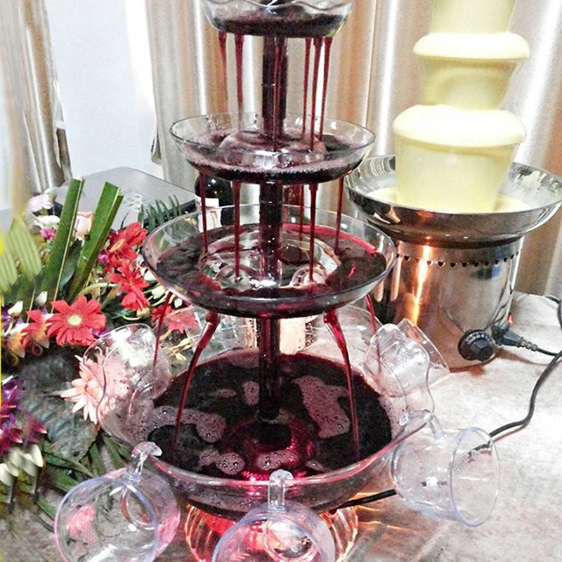 3 Tier Electric Wine Champagne Fountain Wine Display Fountain Drinking Water Dispenser Decanter Suitable for Family Hotel Party