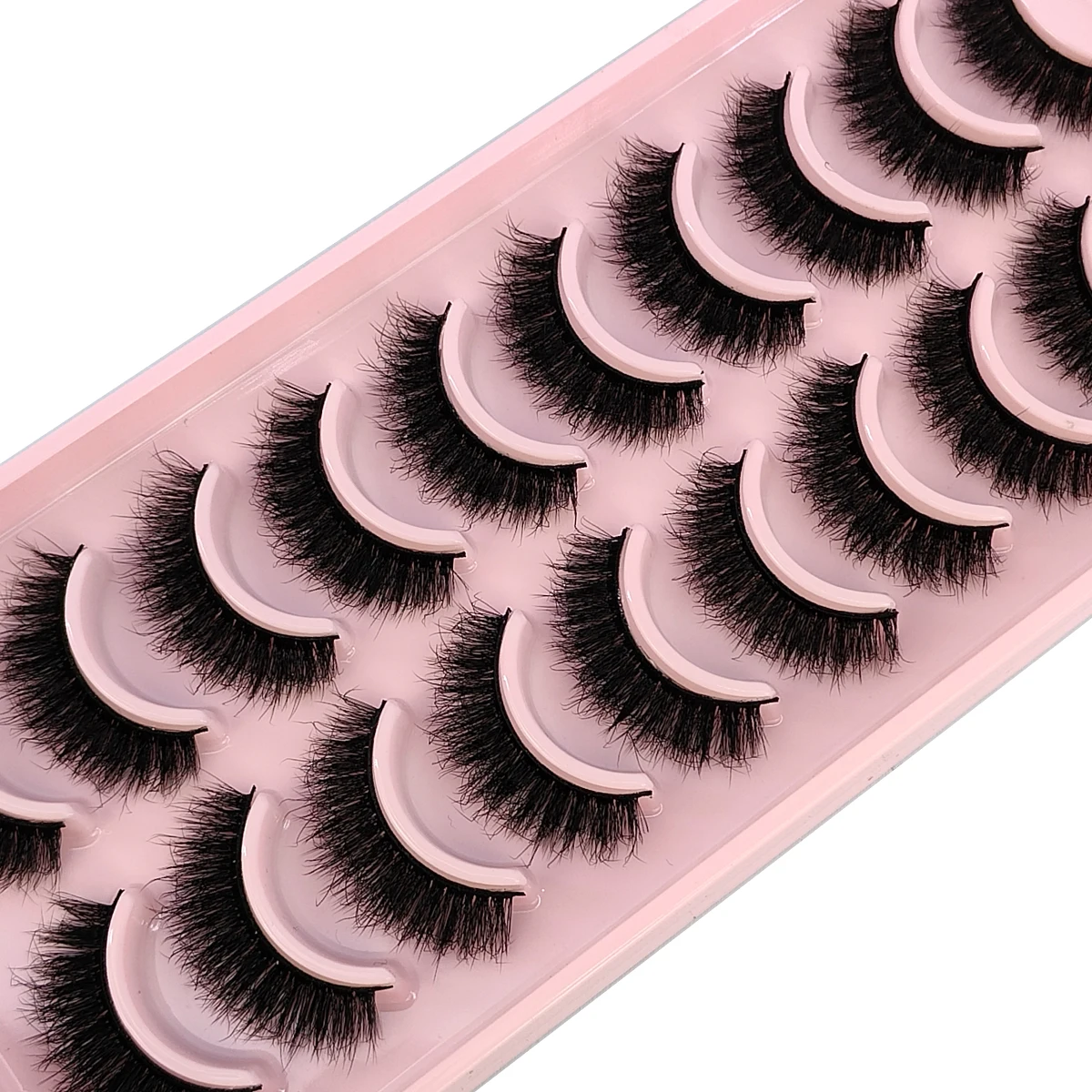 HBZGTLAD 10 ペアまつげ 3D ミンクまつげふわふわ再利用可能なまつげミンクつけまつげソフトで自然なクロスまつげエクステンション