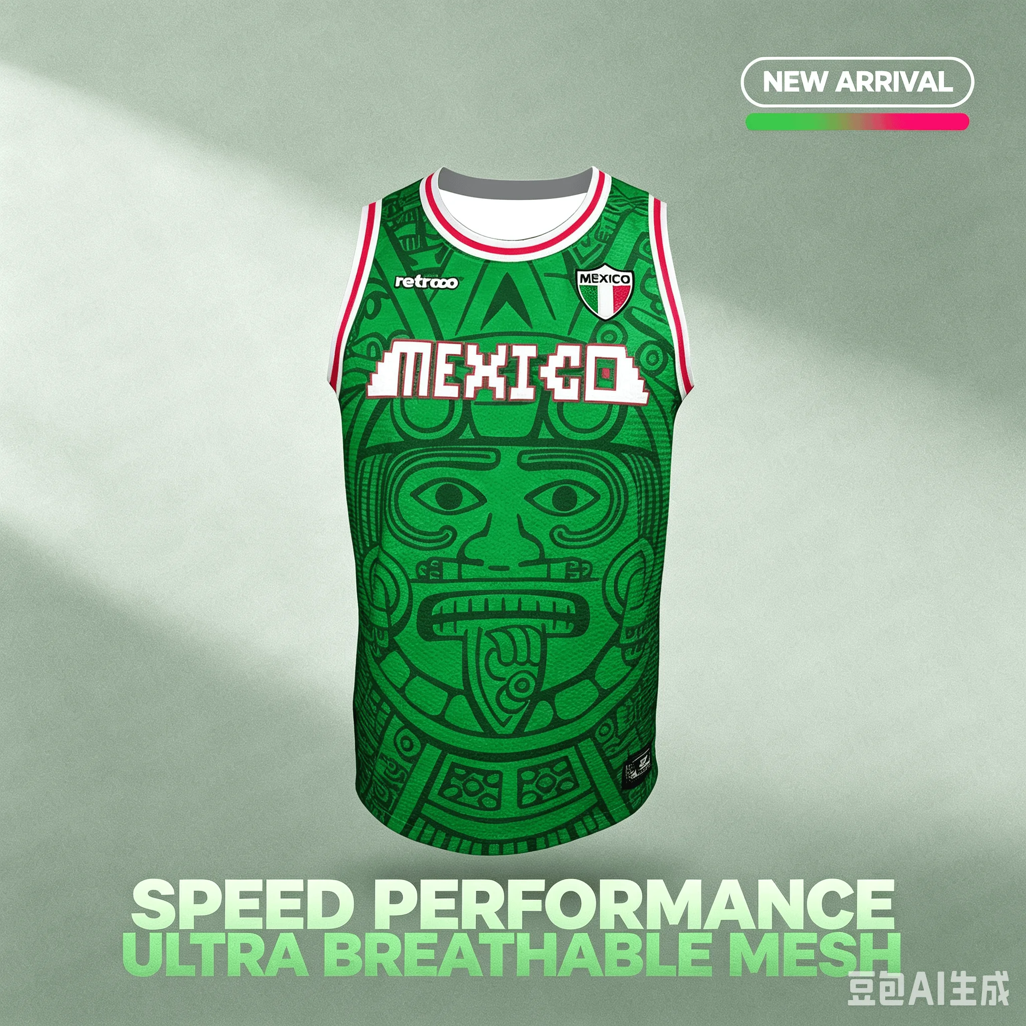 Retro Fashion Mexican Basketball Sleeveless Sweatshirt Fan Gift 3D Printed Casual, Comfortable, Breathable, Fast Drying