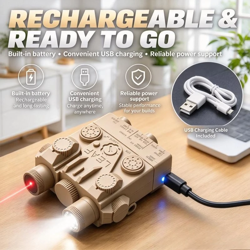 Rechargeable LED Light Module With Switch, Plastic Decor Toy Component, Fits Standard Rail, Model Build Accessory