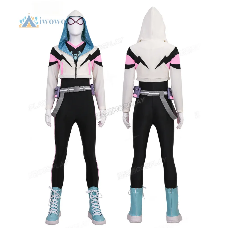 

Костюм для косплея из фильма Гвен Стейси, паука, боди, униформа, обувь на Хэллоуин, карнавал, вечеринку, Рождество, ролевая одежда, одежда