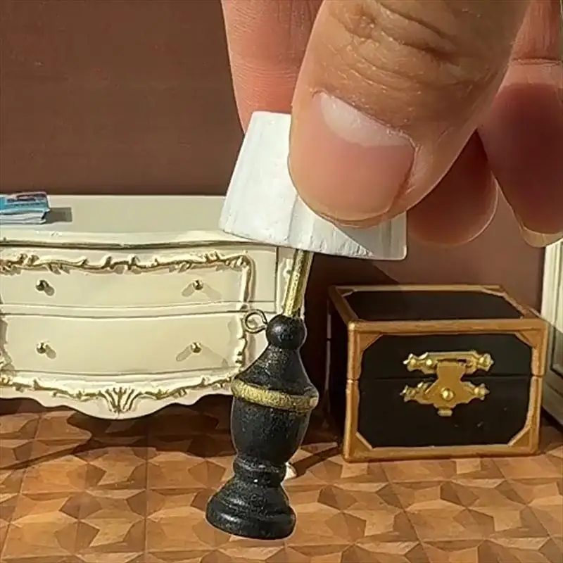 인형 집 미니어처 나무 램프 모델 미니 사진 소품 장식품 어린이 역할 놀이 장난감 인형 집 장식 선물