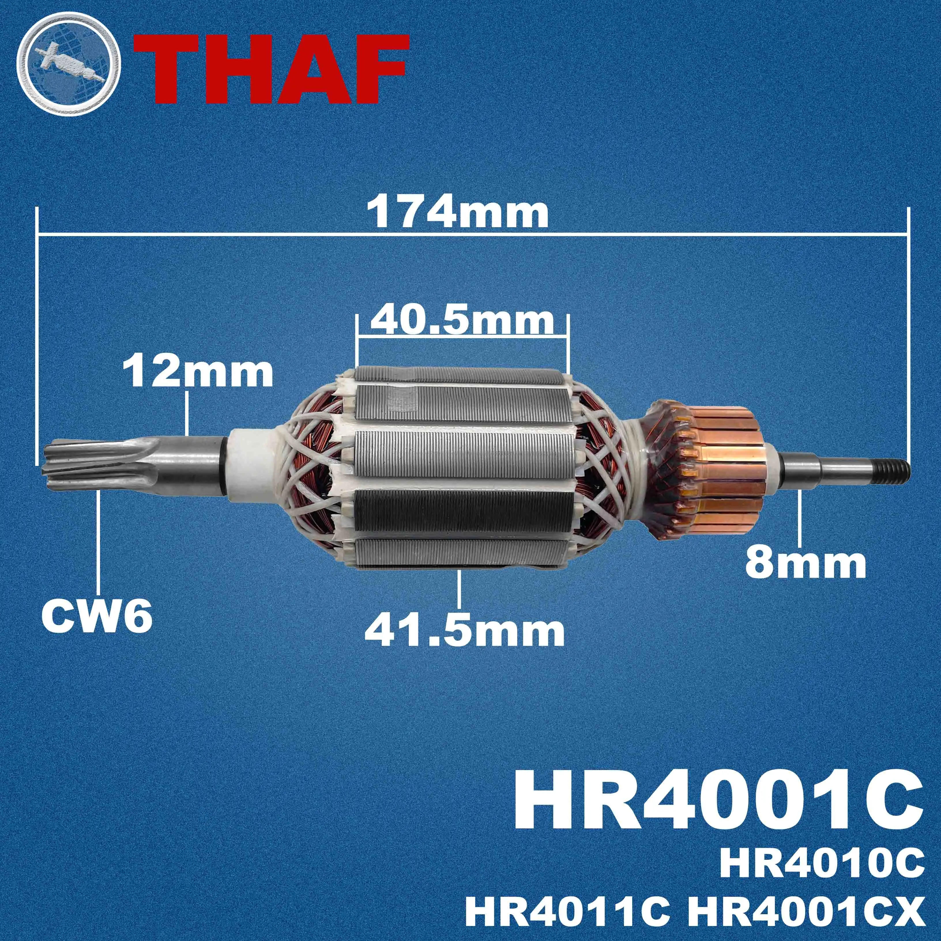 AC 220V 240V HR4001 HR4001C HR4010C Armature Rotor For MAKITA Hammer Drill Spare Parts Rotary Hammer Breaker HR4011C HR4001CX