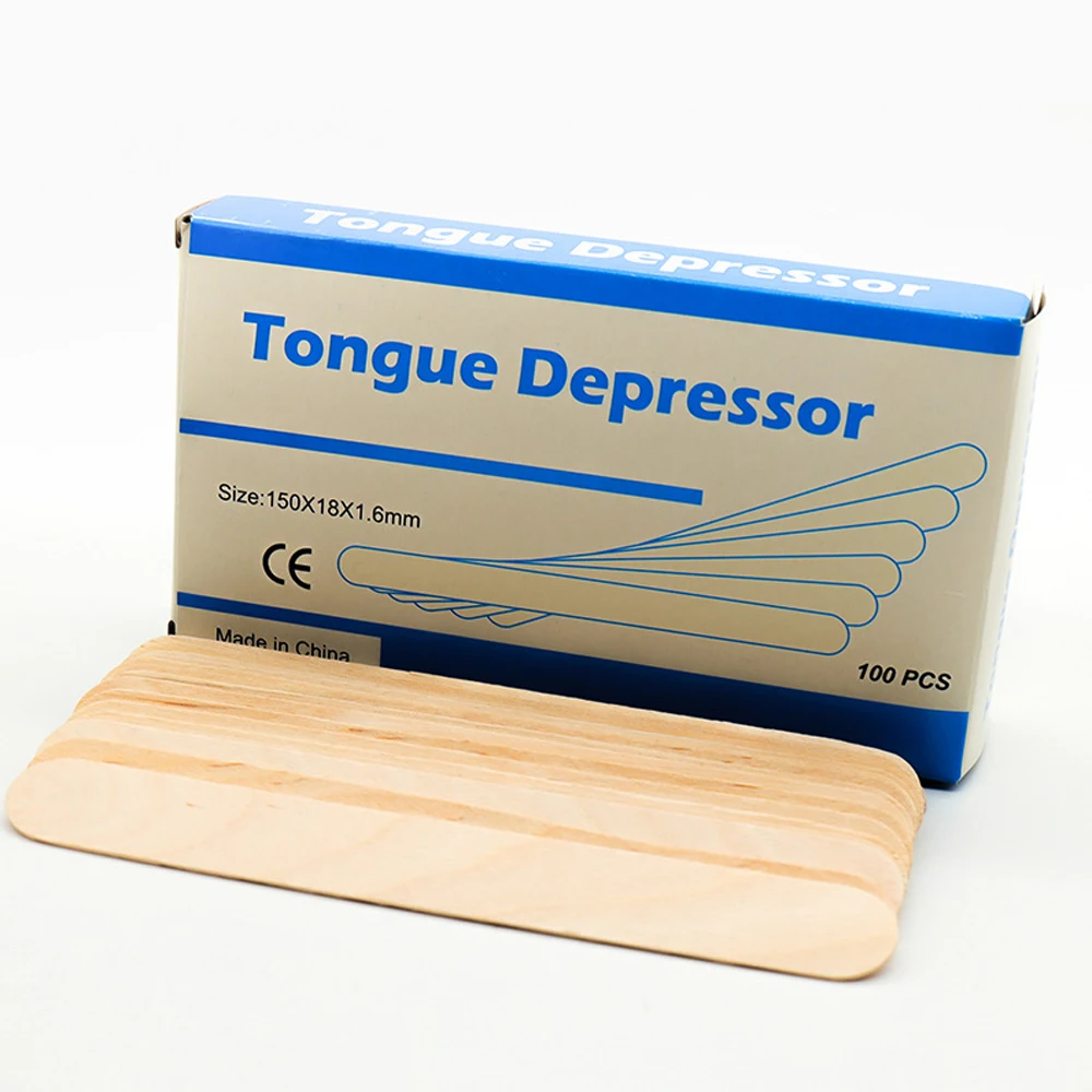 

Одноразовый депрессор языка, деревянная вощеная палочка, палочки для удаления волос, аксессуары для татуировок, 100 шт./кор.