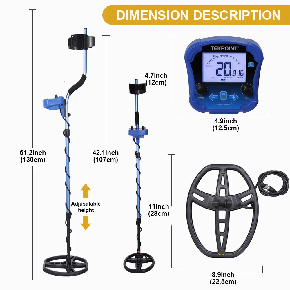 MD8050 Metal Detector Ultra-high Sensitivity Underground Depth Gold Detector Treasures Search Detect Hunters Tracker