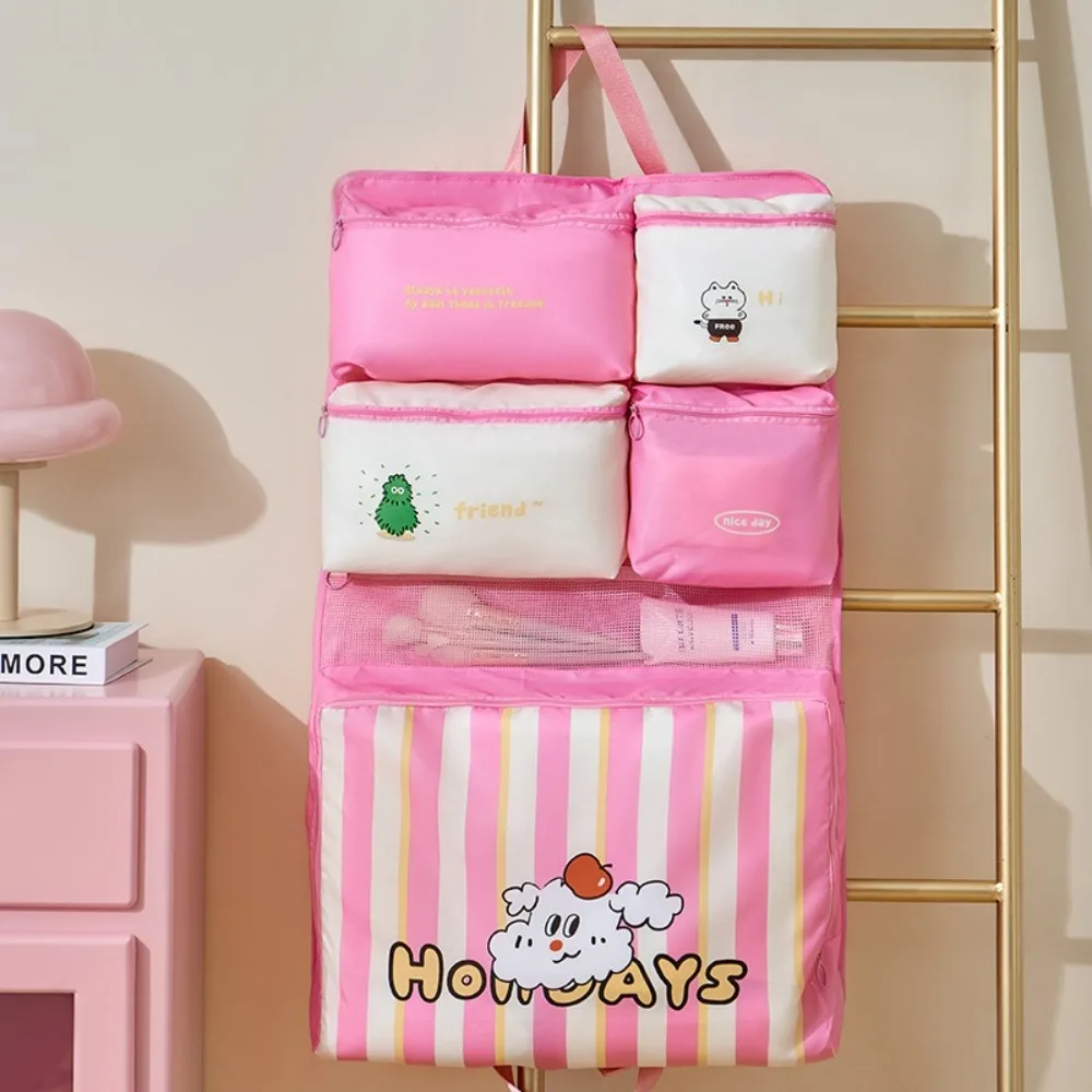 

Large Capacity Travel Storage Bag Divided Storage Hanging Luggage Organizing Bag Washable Space Saving Handheld Sorage Bag