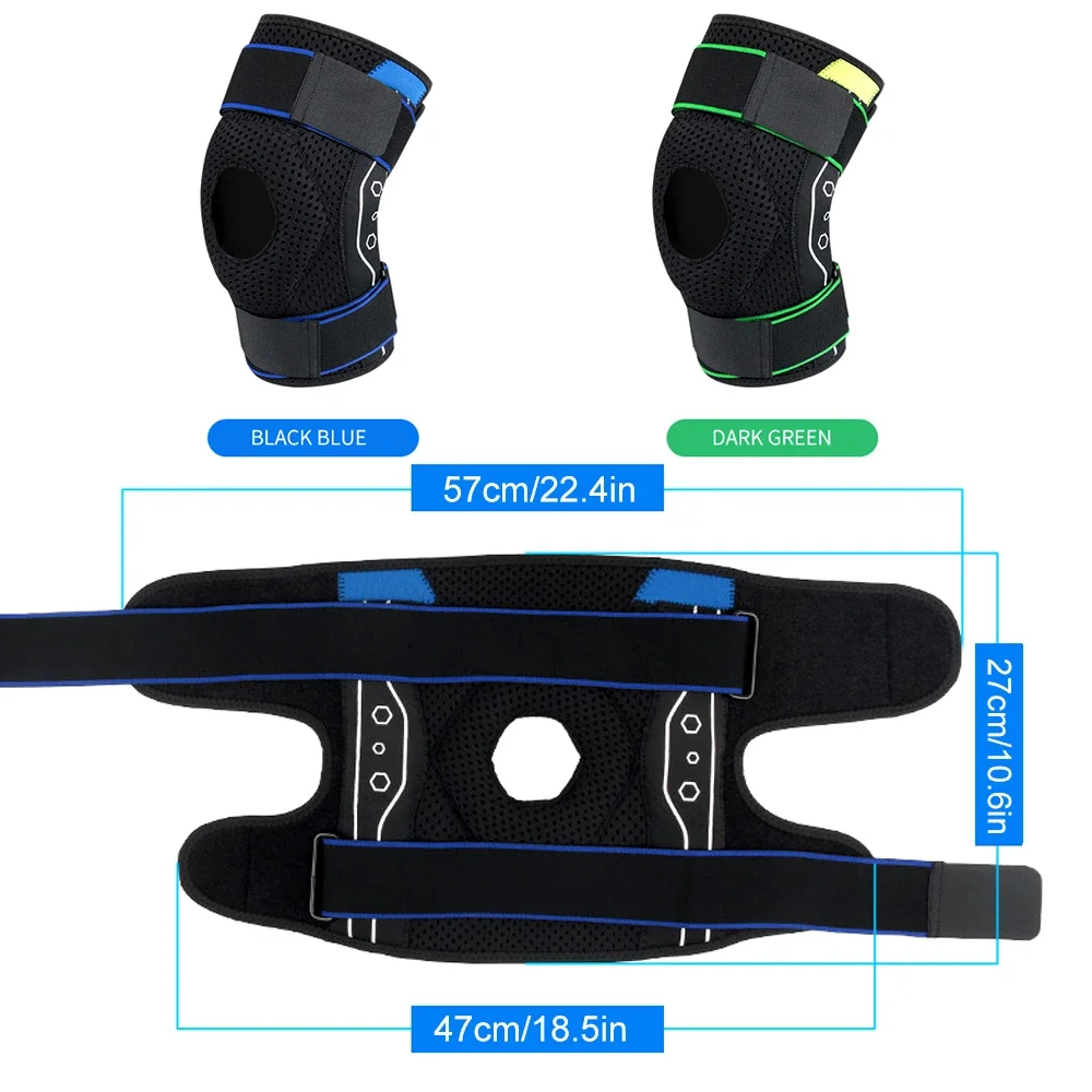 Rodillera profesional con estabilizadores laterales y almohadillas EVA, para correr, dolor de rodilla, desgarro de menisco, ACL, artritis, alivio