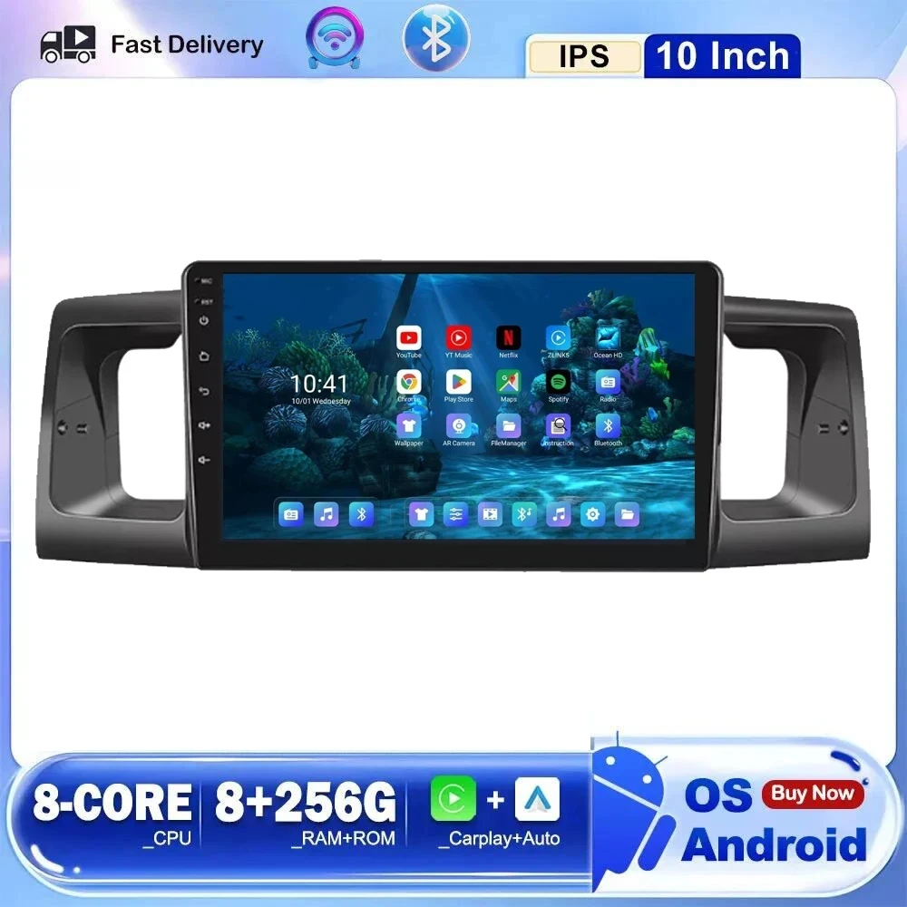 

Android 14 Car Radio Multimedia Player Navigation GPS For Toyota Corolla E130 E120 2000 - 2006 Carplay Auto 2din Stereo dvd