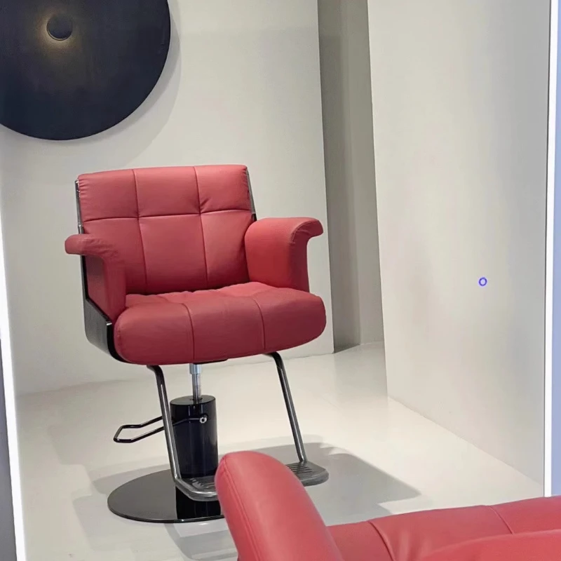 Salon Perm chaises De barbier teinture De cheveux barbier chaises De barbier en cuir PU pivotant meubles De Salon cosmétique Sillon De Barbería Lslfy