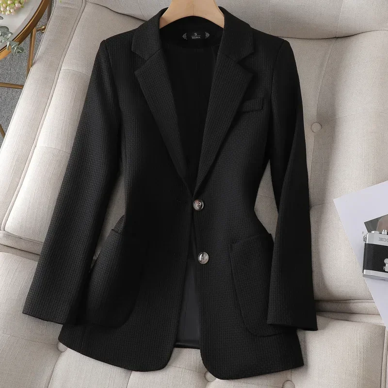 Weiße Frauen Anzug 1 Stück Blazer weibliche Jacke Frühling Büro Dame Business Arbeit tragen Mädchen Mantel formale hochwertige Ballkleid