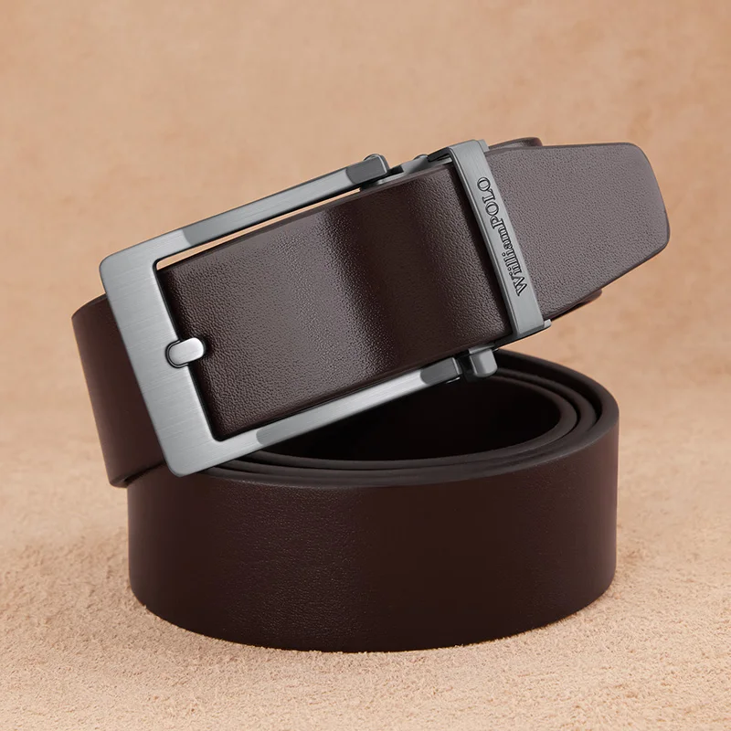 Genuine leather men's belt with automatic buckle, casual pants belt, high-end fashion belt