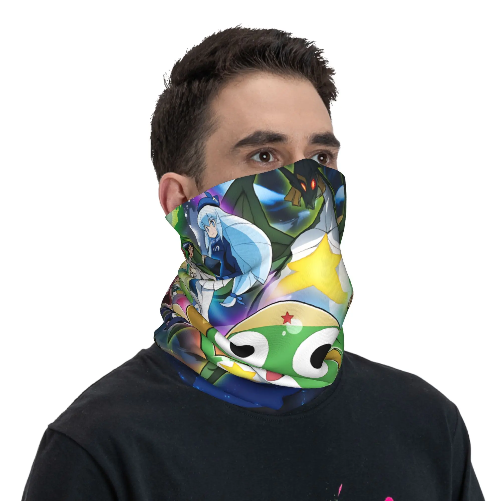 Outdoor Sports Balaclava Keroros Gunsous Frog Bicycle Mask Neck Cover  Face Cover Mask y2k Funny Fishing Protection Neck Gaiter