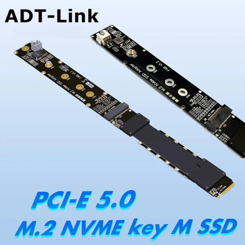 

ADT-Link F44AB M.2 для NVMe SSD FFC Удлинительный кабель Твердотельный накопитель Riser Card для адаптера M2 к PCI Express 5.0 X4 PCI-E GEN5