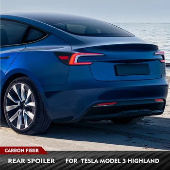 Spoiler tylny bagażnika do Tesla Model 3 Highland 2023-2026, lotka na klapę bagażnika, spojler z włókna węglowego, tylny spojler wyścigowy na klapę bagażnika.