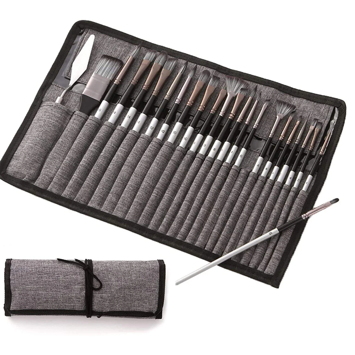 

24Pcs Artist Paint Brushes With Canvas Brush Cover Set Professional for Both Acrylic Drawing Painting Watercolor Gouache Brushes