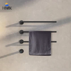 Black Bathroom Electric Towel Rack.Wall Mounted Hidden Wires Electric Towel Dryer. Smart Thermostatic Electric Heated Towel Rail
