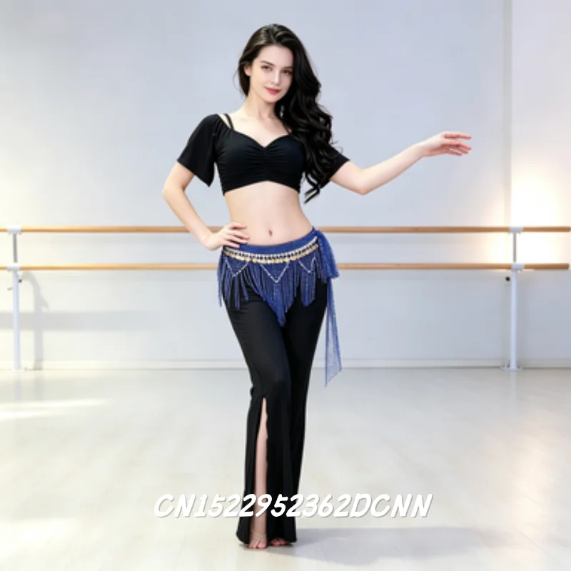 Luxury Belly Dance Performance Belt Full Crystal Tassel Gold Coin Hip Scarf Oriental Dance Shimmy Tassel Hip Wraps Accessories
