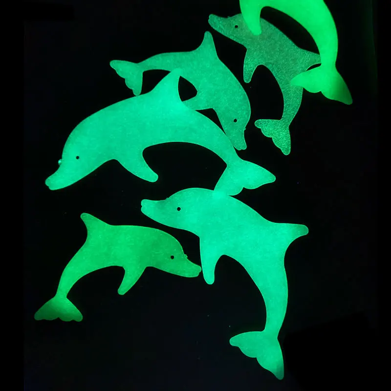 8pcs Luminous Wall Stickers with Colorful Dolphin Cartoon Kids Room Lovely Decoration Glow in the Dark Ceiling Sticker