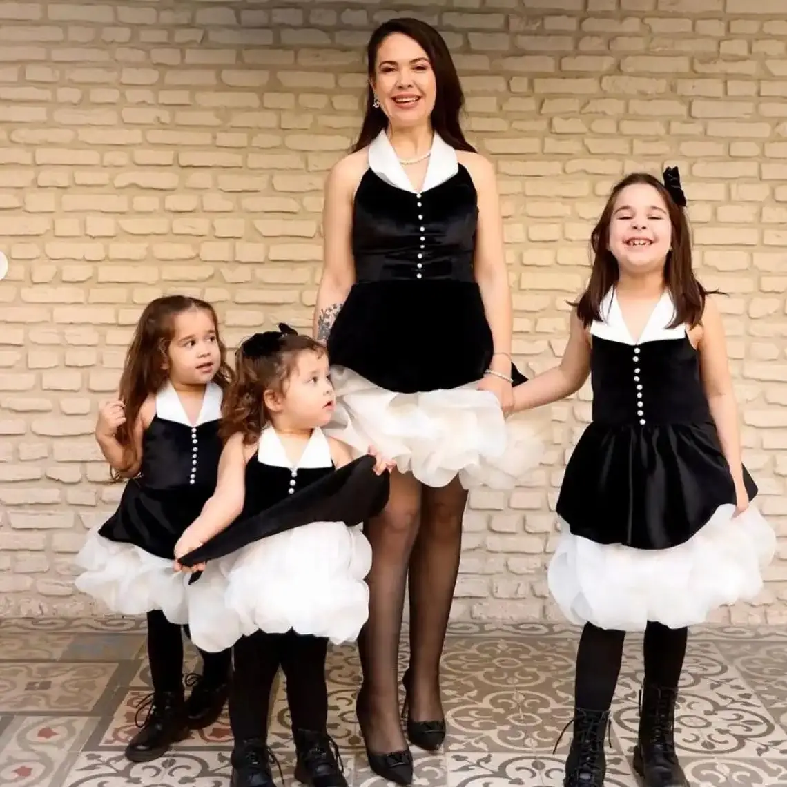 

Delicate Mom and Baby Tutu Birthday Dresses Mommy and Daughter Matching Gown Black Birthday Matching Dresses Mommy and Me Outfit