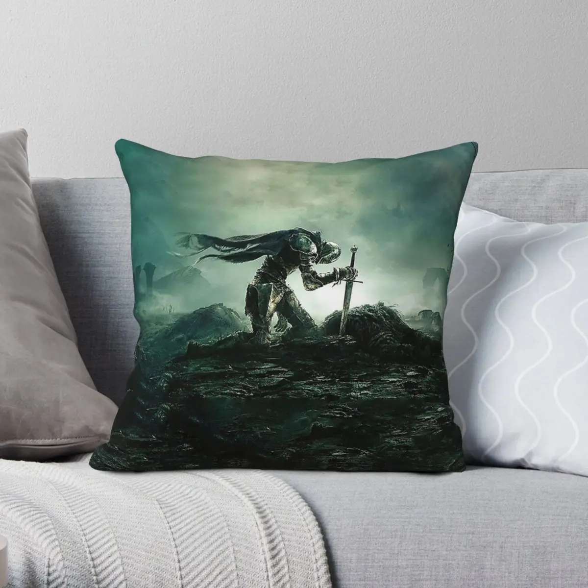 Vyke Tarnished Square Pillowcase Polyester Linen Velvet Pattern Zip Decorative Throw Pillow Case Home Cushion Cover