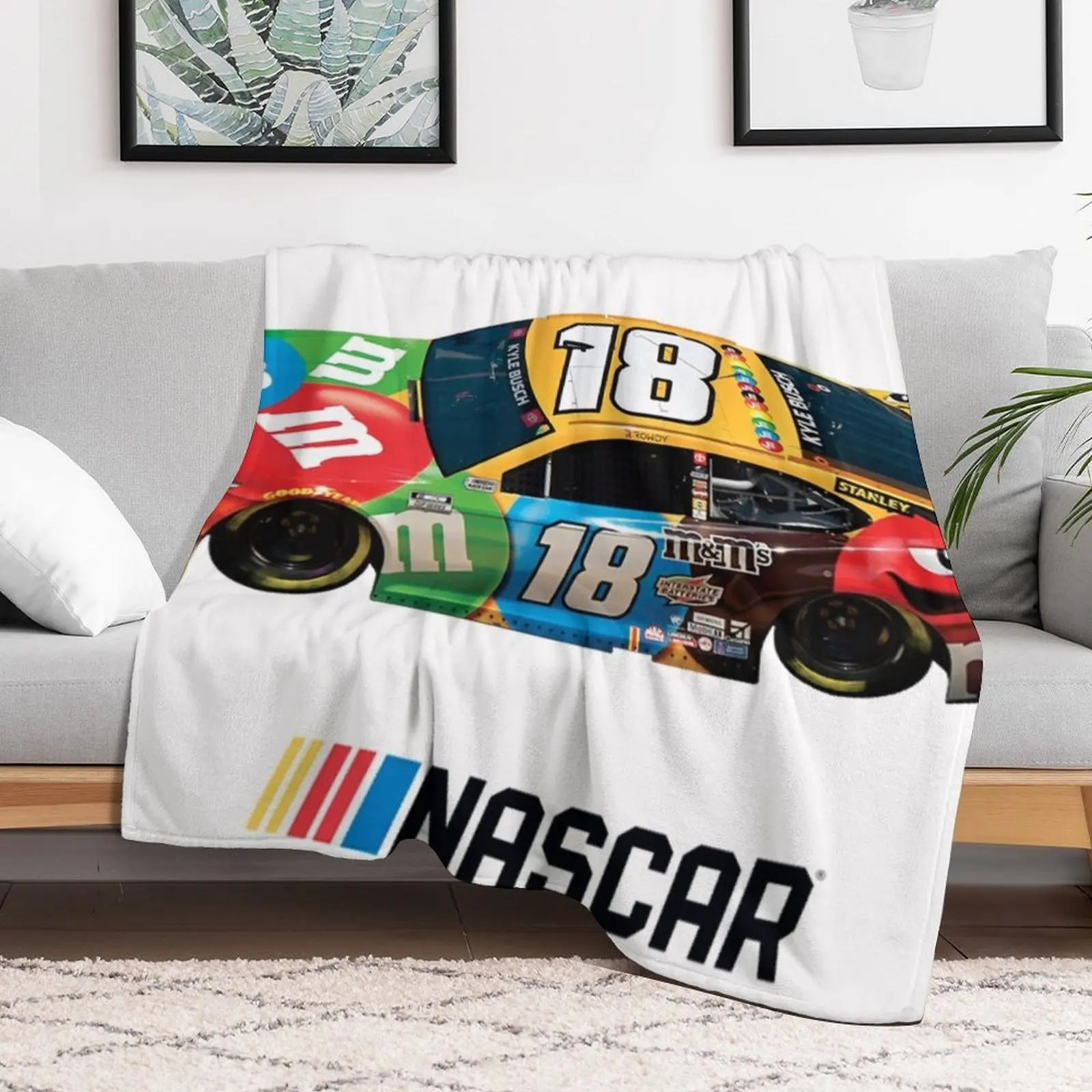 kyle busch racing Throw Blanket Hairys Summer Blankets