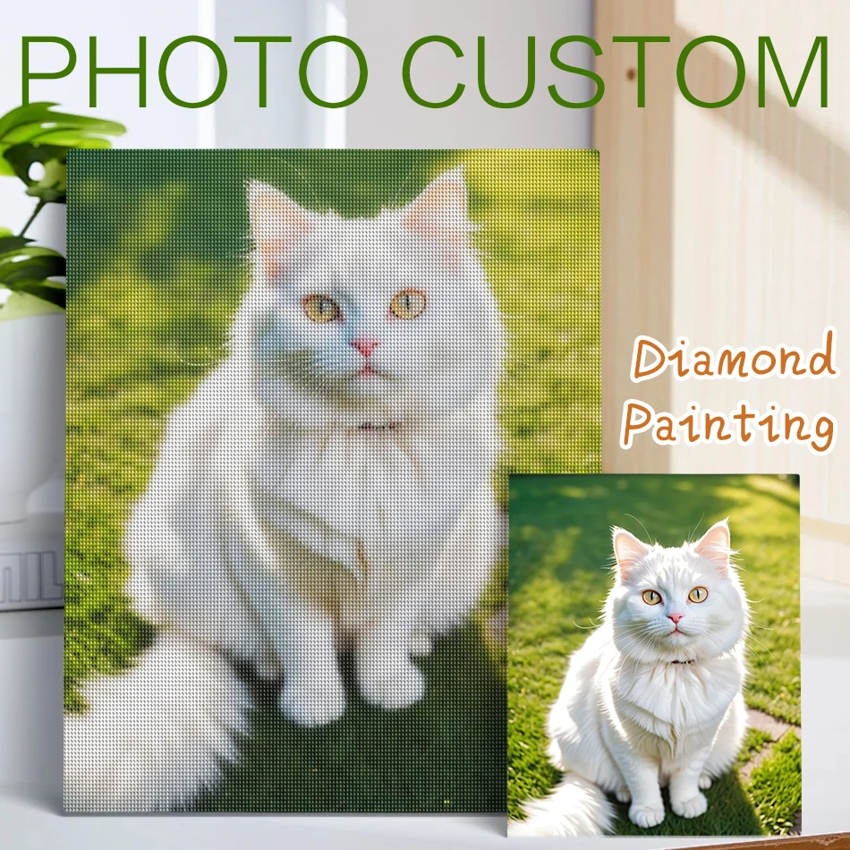 

Photo Custom Diamond Painting Cross Stitch Pet portrait Picture of Rhinestones 5D DIY Diamond Embroidery Home Decoration
