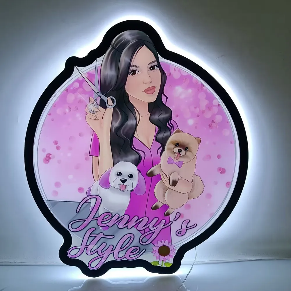 Acrylic LED Light Box 360° Visible Double Sided Advertising Sign Ceiling Hanging Display for Shop Mall Business Store Decor